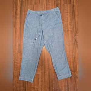J. Crew Chambray Tie-Waist Cropped Pants. 